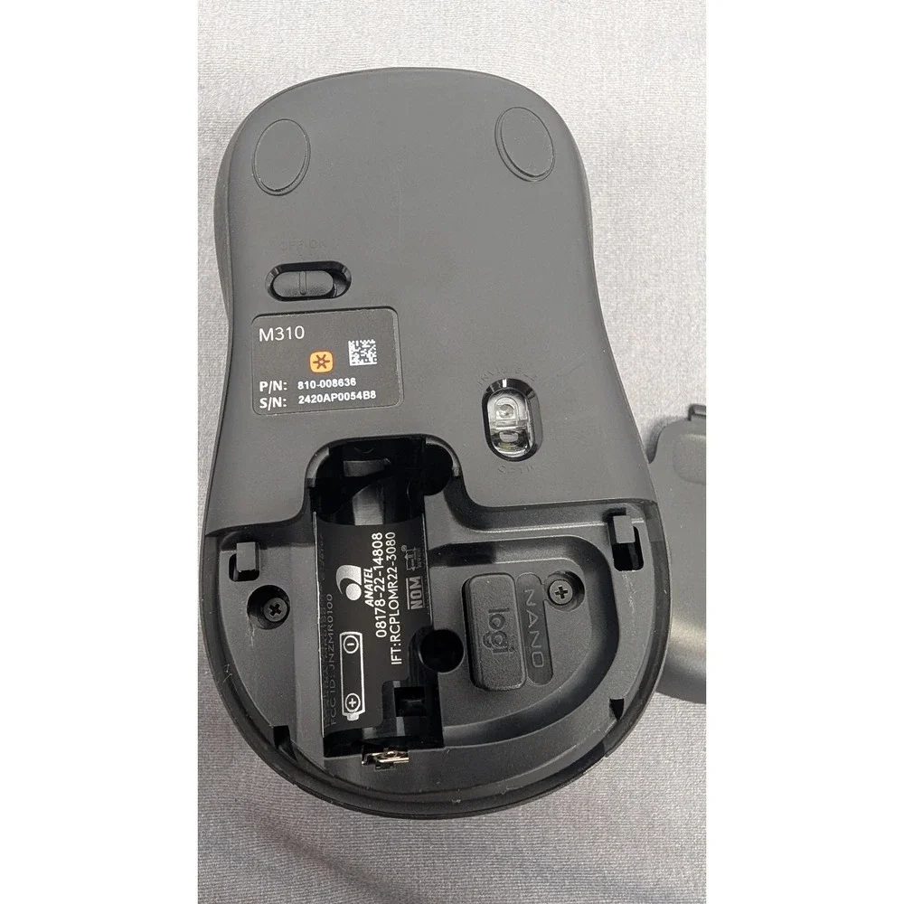 Logitech M310 810-008638 Wireless Optical Mouse Charcoal  Full-Size w/Dongle